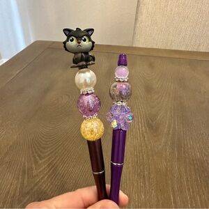 Disney Doorables Lucifer Cinderella Set of 2 Beaded‎ Pens Refill Ink